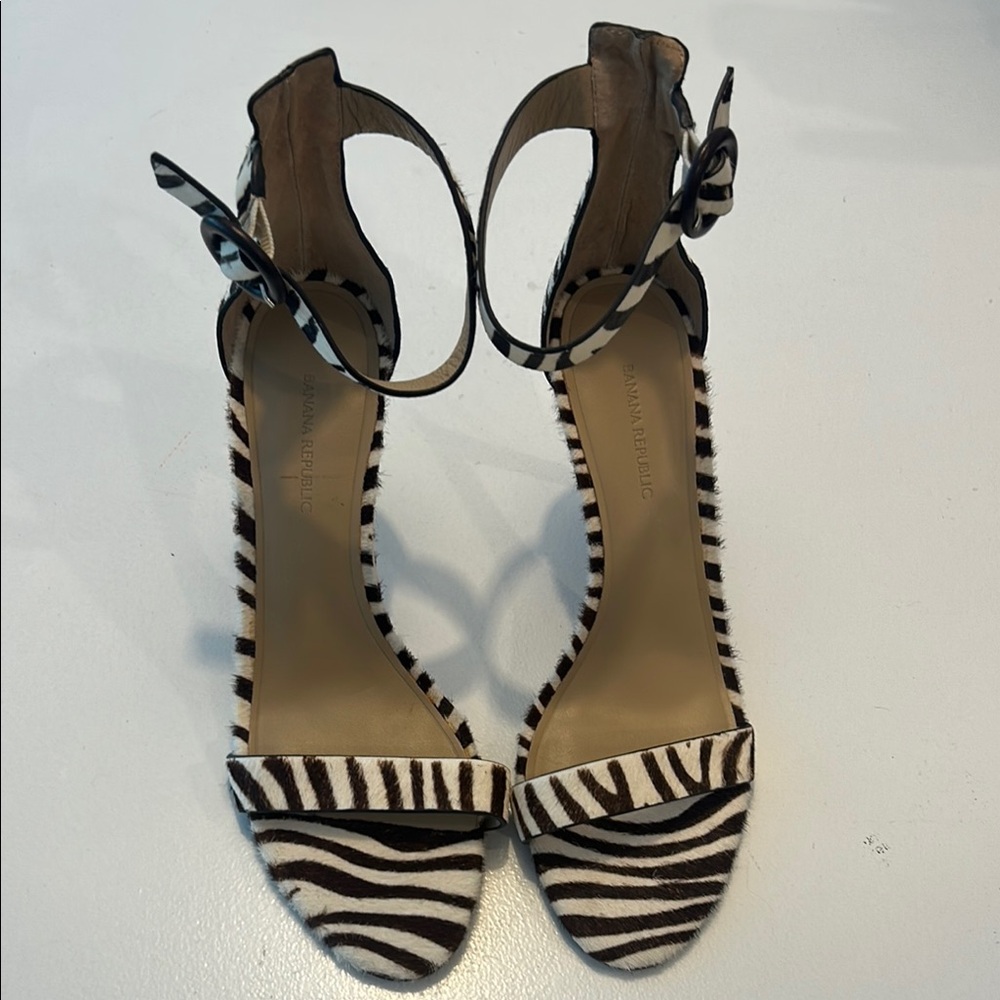 Banana Republic Black and White Zebra Heels